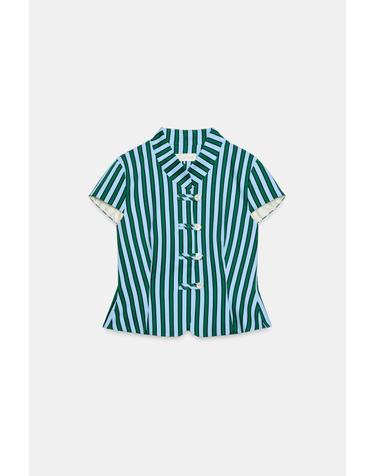 자라 스트라이프 하이넥 반팔 탑 2771/151/330 MULTICOLOURED