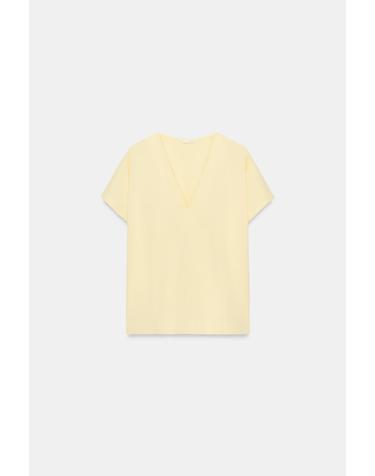 자라 레귤러핏 브이넥 반팔 코튼 티셔츠 2335/239/300 YELLOW