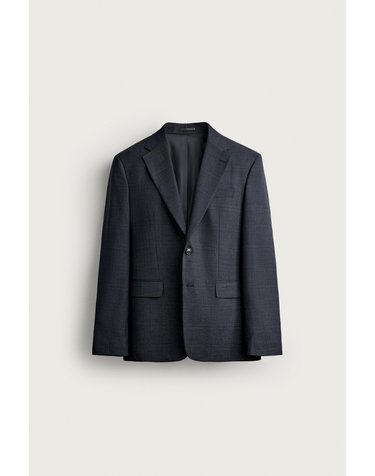 자라 레귤러핏 체크 수트 블레이저 6460/781/400 BLUE