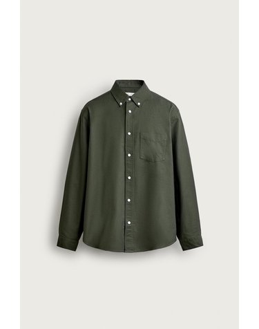 자라 레귤러핏 텍스처 옥스포드 긴팔 셔츠 3277/300/529 DARK GREEN