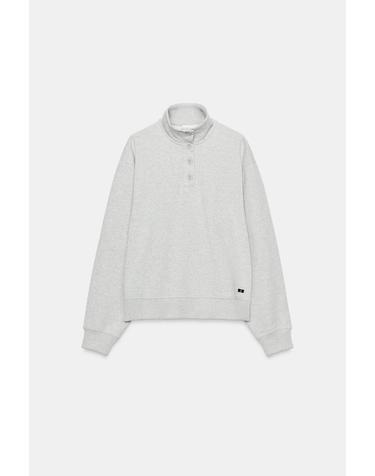 자라 버튼업 하이넥 플러시 스웨트셔츠 5644/123/803 GREY MARL