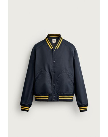 자라 릴렉스핏 배색 봄버 자켓 1437/113/401 NAVY BLUE