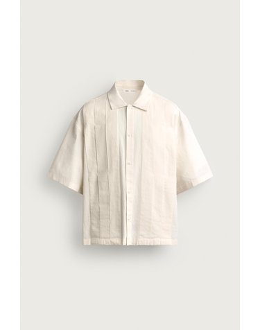 자라 릴렉스핏 플리츠 반팔 셔츠 7200/262/251 OYSTER-WHITE