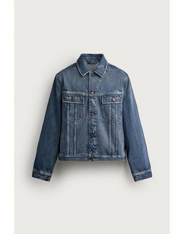 자라 릴렉스핏 크롭 워시 데님 자켓 1300/474/400 BLUE
