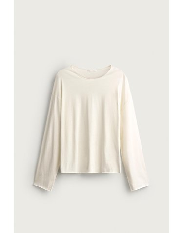 자라 릴렉스핏 라운드넥 긴팔 티셔츠 3665/333/250 WHITE