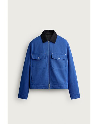 자라 크롭 배색 칼라 자켓 3918/880/420 BLUISH