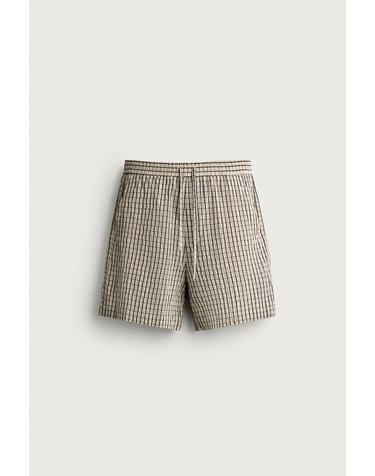 자라 체크 릴렉스핏 버뮤다 반바지 1024/907/052 LIGHT BEIGE