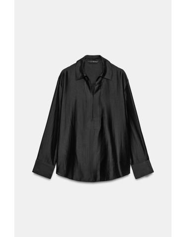 자라 플레인 레귤러 칼라 긴팔 셔츠 4786/265/800 BLACK