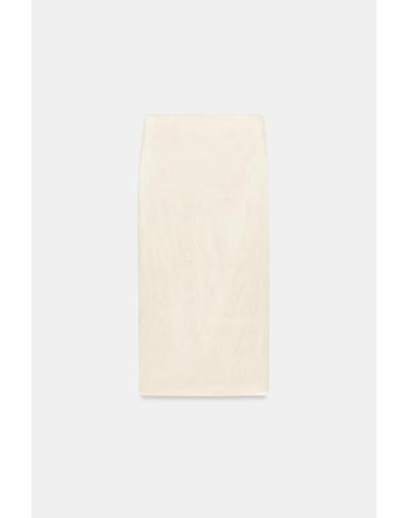 자라 새틴 지퍼 미디 스커트 4391/509/710 BEIGE