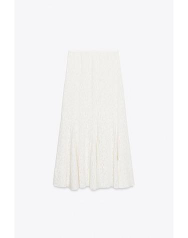 자라 소프트터치 밴딩 레이스 롱 스커트 1058/801/712 ECRU