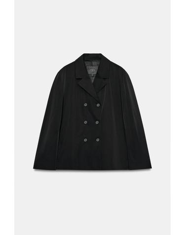 자라 더블브레스트 케이프 블레이저 7060/464/800 BLACK