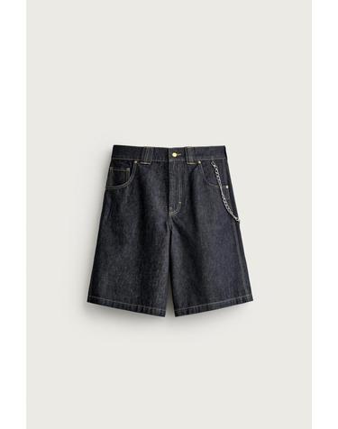 자라 릴렉스핏 체인 디테일 데님 반바지 3991/443/407 BLUE