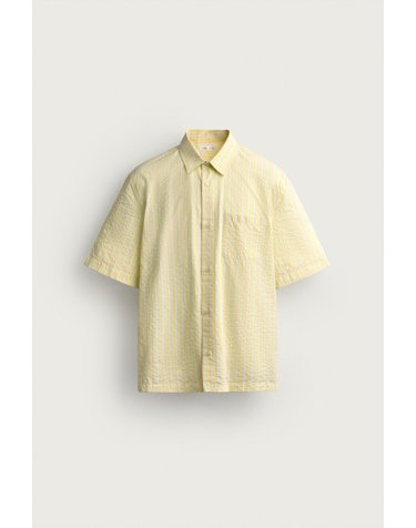 자라 스트라이프 레귤러핏 반팔 셔츠 0975/401/300 YELLOW
