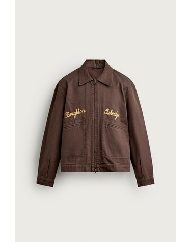 자라 자수 크롭 워시드 이펙트 코튼 자켓 6987/409/700 BROWN