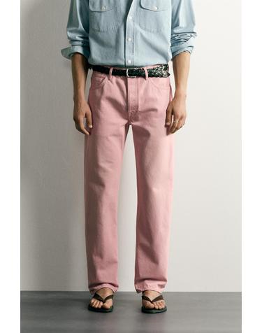 자라 워시드 스트레이트핏 데님 팬츠 0840/339/637 LIGHT PINK