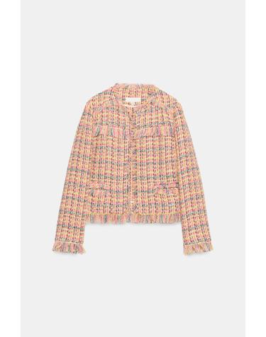 자라 프린지 트림 텍스처 라운드넥 자켓 7827/114/330 MULTICOLOURED