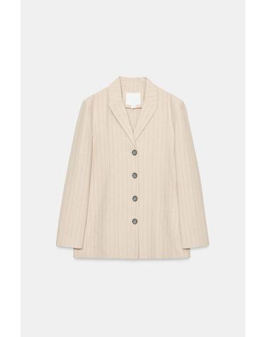 자라 스트라이프 린넨 혼방 블레이저 7004/307/070 ECRU / BLACK