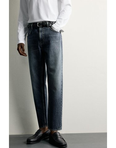 자라 슬림핏 크롭 워시드 데님 청바지 4060/302/401 NAVY BLUE
