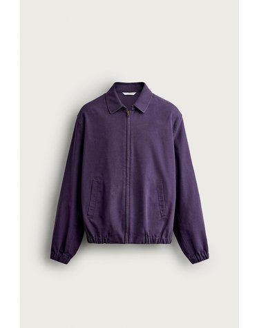자라 레귤러핏 코튼 집업 블루종 재킷 4028/179/654 DARK PURPLE