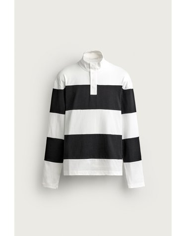 자라 릴렉스핏 스트라이프 하이넥 폴로셔츠 3992/319/060 WHITE / NAVY