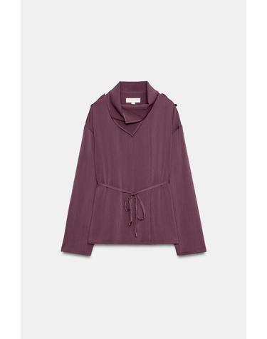 자라 플루이드 하이넥 벨트 블레이저 4387/365/172 MARSALA