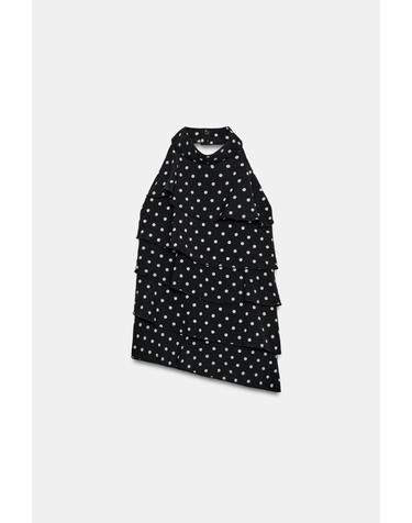 자라 도트 러플 홀터넥 민소매 탑 0264/720/084 BLACK / WHITE
