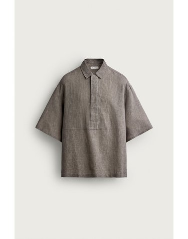 자라 릴렉스핏 린넨 코튼 반팔 폴로셔츠 0122/302/803 GREY MARL