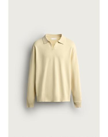 자라 코튼 린넨 레귤러핏 니트 폴로셔츠 3920/398/300 YELLOW