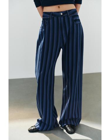 자라 스트라이프 와이드핏 청바지 6929/211/105 STRIPES