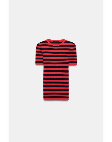 자라 스트라이프 니트 라운드넥 반팔 탑 2142/273/076 RED/NAVY
