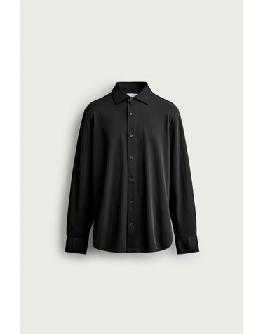 자라 레귤러핏 텍스처 스트레치 긴팔 셔츠 7545/500/800 BLACK