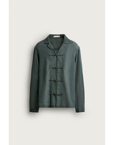 자라 릴렉스핏 볼링 칼라 긴팔 셔츠 3772/301/500 GREEN