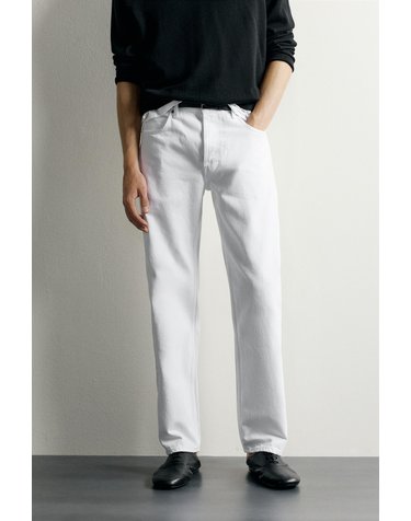 자라 레귤러핏 스트레이트 데님 팬츠 4470/350/251 OYSTER-WHITE