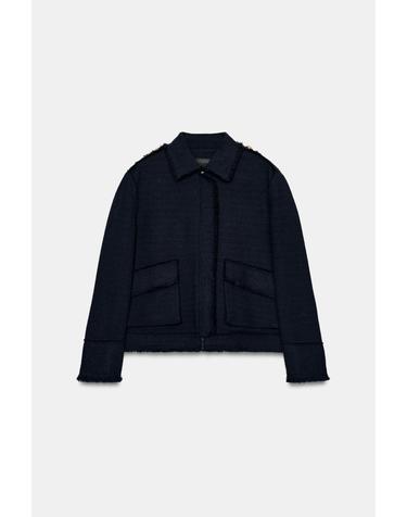 자라 패치 포켓 집업 자켓 7179/243/401 NAVY BLUE