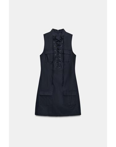 자라 크로스 스트랩 민소매 미니 원피스 4764/230/401 NAVY BLUE