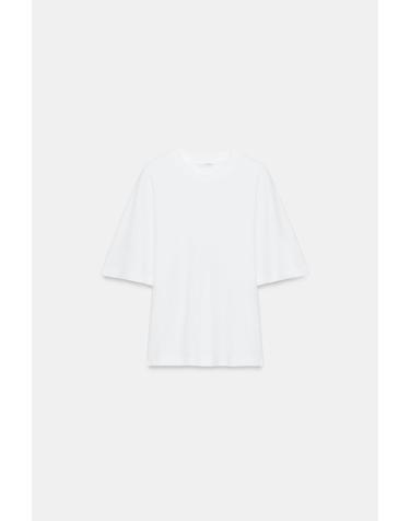 자라 슬림핏 수피마 코튼 반팔 티셔츠 3431/640/250 WHITE