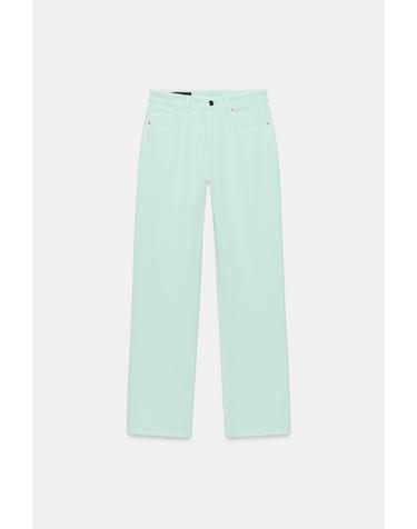 자라 하이웨이스트 레귤러핏 데님 팬츠 8228/021/551 LIGHT MINT GREEN