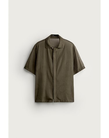 자라 릴렉스핏 자카드 반팔 셔츠 3201/825/505 KHAKI