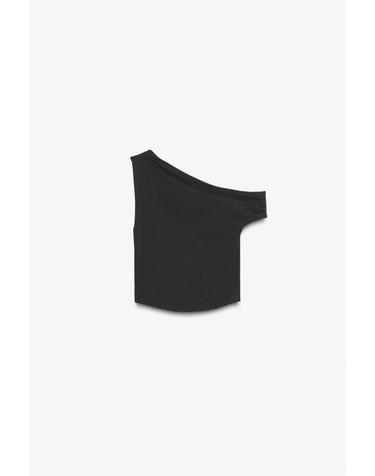 자라 비대칭 테크니컬 텍스처 원숄더 탑 3641/812/800 BLACK