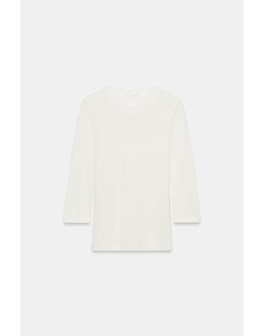 자라 레귤러핏 브이넥 코튼 7부 티셔츠 0858/710/250 WHITE