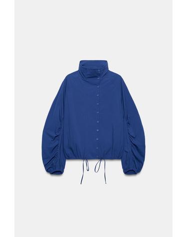 자라 하이넥 드로스트링 나일론 자켓 4772/703/420 BLUISH