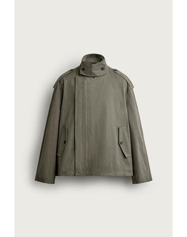 자라 크롭 테크니컬 트렌치 코트 4391/803/802 GREY