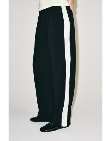 자라 사이드 스트라이프 와이드 팬츠 1165/725/800 BLACK
