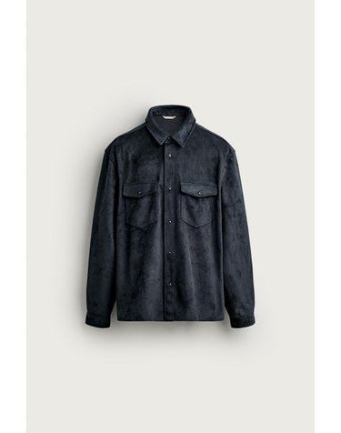 자라 페이크 스웨이드 플랩 포켓 오버셔츠 4302/505/401 NAVY BLUE