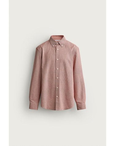 자라 하운드투스 린넨 혼방 긴팔 셔츠 4035/535/061 WHITE / RED
