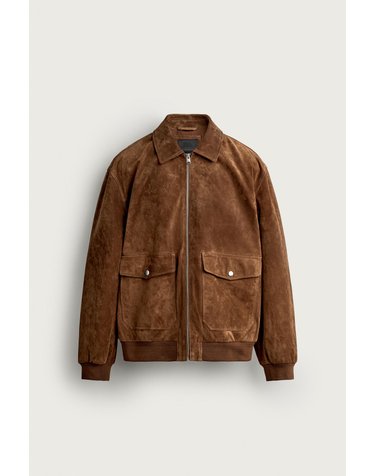 자라 스웨이드 레더 플랩 포켓 자켓 8281/081/778 BRANDY