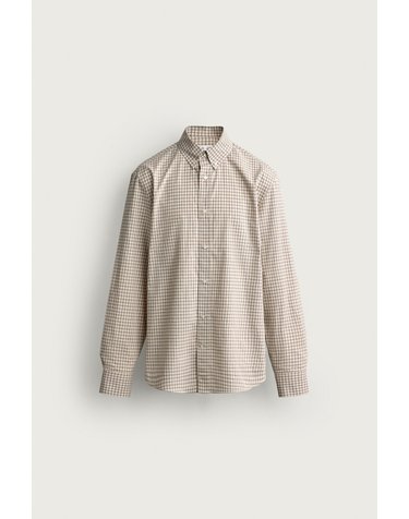 자라 레귤러핏 체크 긴팔 셔츠 4066/466/070 ECRU / BLACK