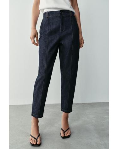 자라 로우라이즈 캐럿핏 크롭 데님 팬츠 7939/576/405 INDIGO