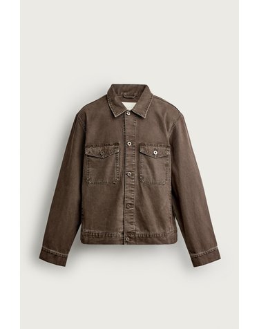 자라 베이직 레귤러핏 워싱 데님 자켓 6987/354/700 BROWN