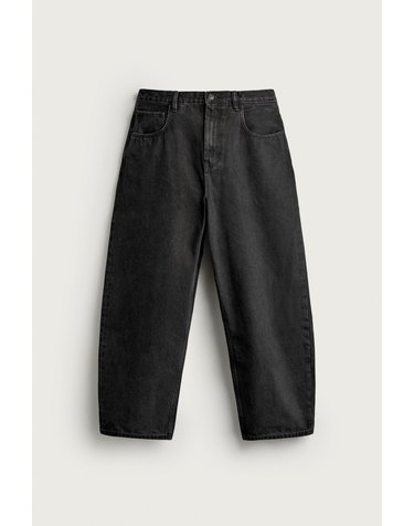 자라 와이드 테이퍼드 크롭 청바지 9794/360/800 BLACK